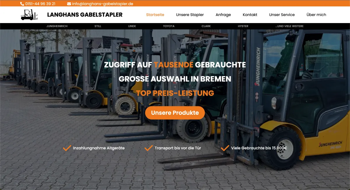 Webdesign für Unternehmenswebsite – modernes Onepage-Layout